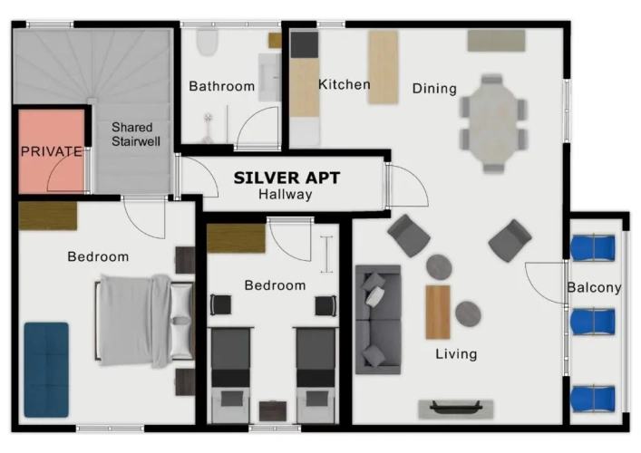 2 Bedrooms Apartment