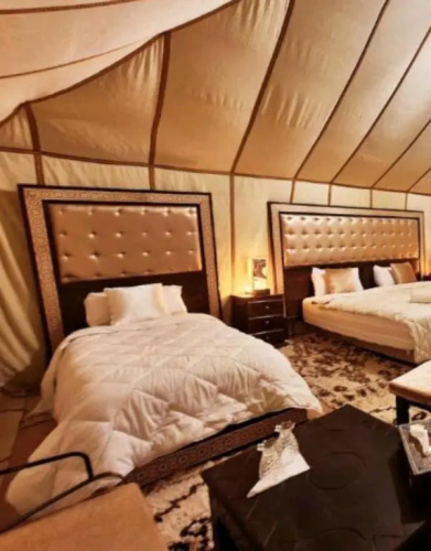Relaxing desert camp