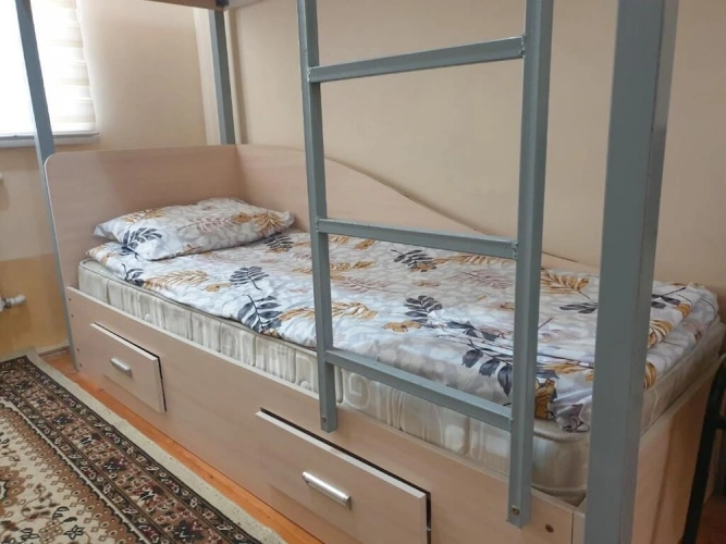 Bed in Dorm with garden view