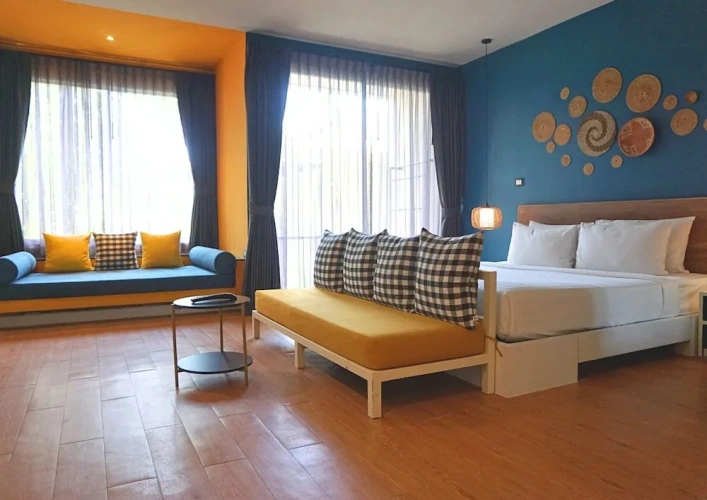 Deluxe Double room with balcony and with garden view