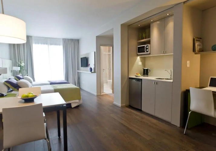 Studio with balcony and with view