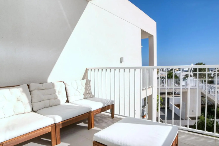 Sunset view modern private poolside apartment