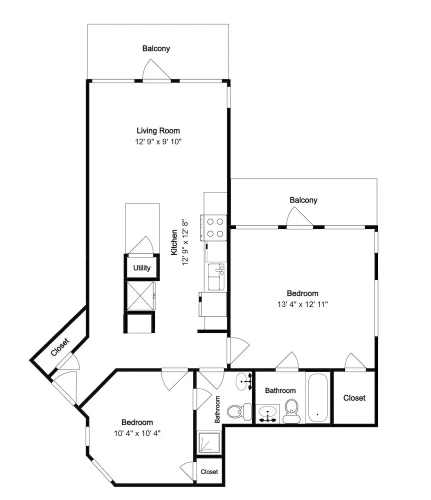 2 Bedrooms Standard room with balcony