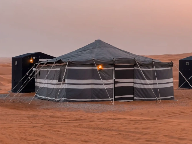 Tent with balcony