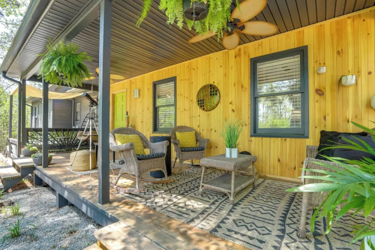 Deck & Hiking Trails: Luxe Georgia Farm Retreat