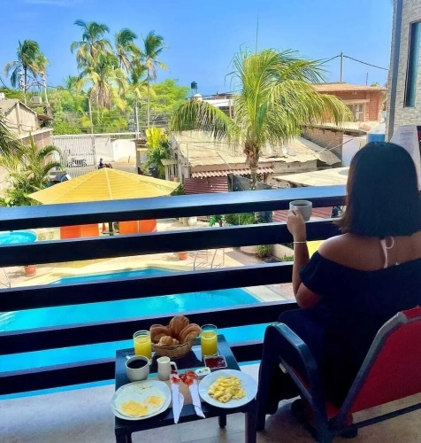 Comfort Double room with balcony and with pool view