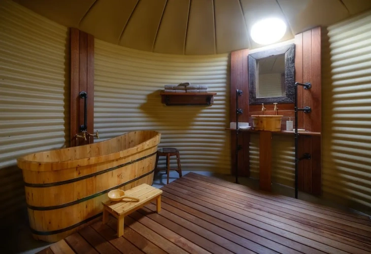 Tent with balcony
