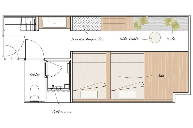 Standard Twin room with river view