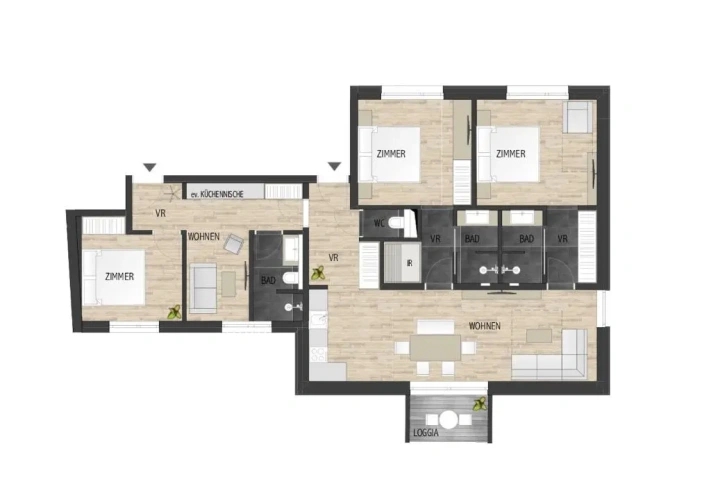 3 Bedrooms Apartment
