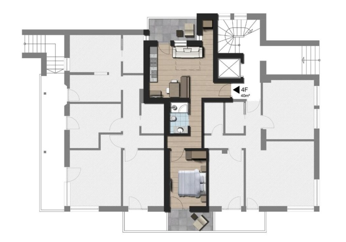 Double Apartment with garden view