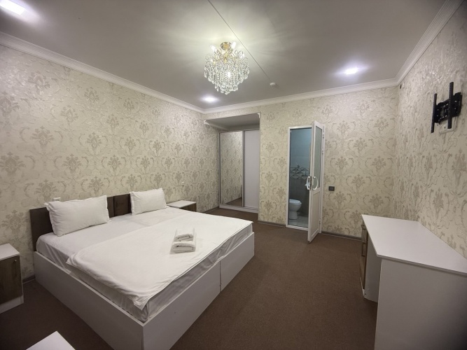 Economy room with courtyard view
