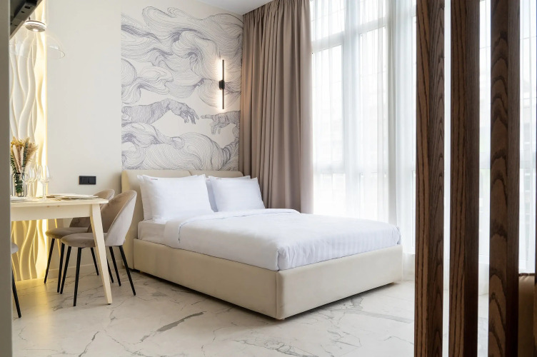 Фотография номера квартиры Апартаменты Red Apartments Арт Лайт Сити Микеланджело