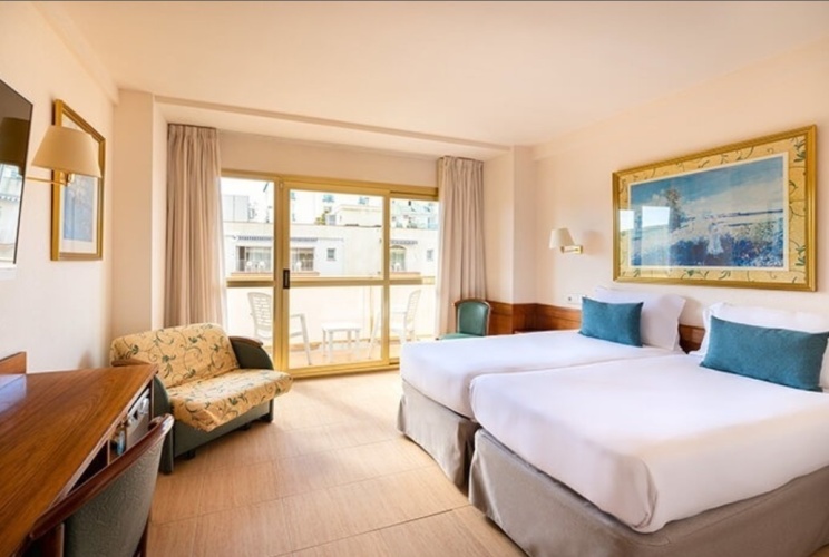 Classic Twin room with balcony and with pool view