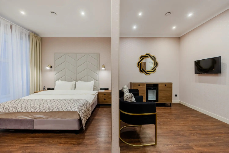 Двухместный люкс с видом на внутренний двор двуспальная кровать