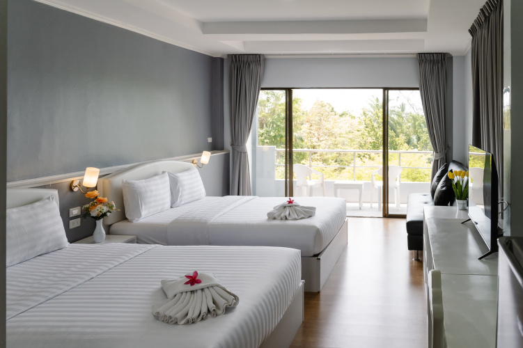 Superior Twin room with balcony and with garden view
