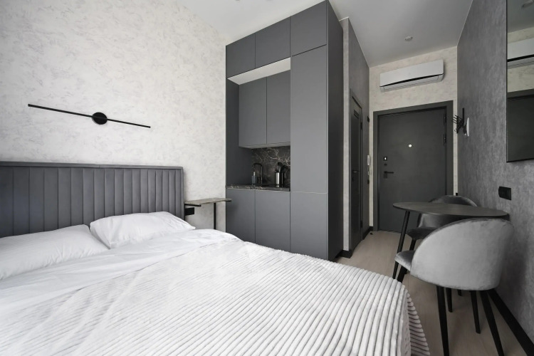 Фотография номера квартиры Апартаменты 1912 в ЖК Park Side в монохромном стиле 6