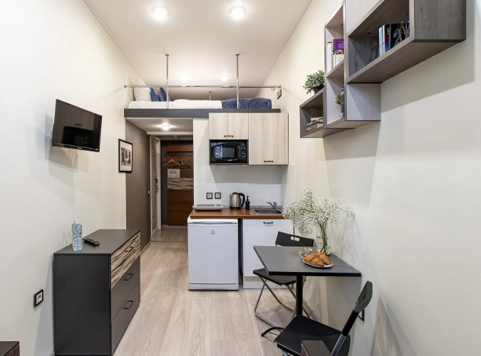 Двухместная студия двуспальная кровать