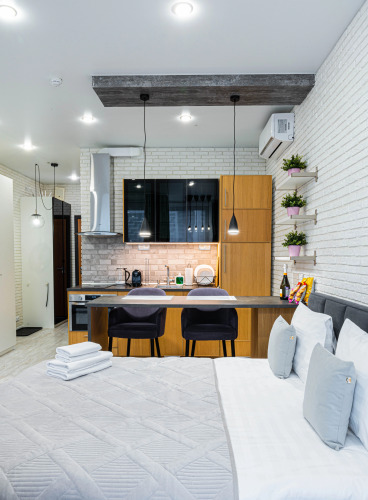 Фотография номера квартиры Апартаменты Lalapart Gray-white с панорамными окнами у метро ЦСКА