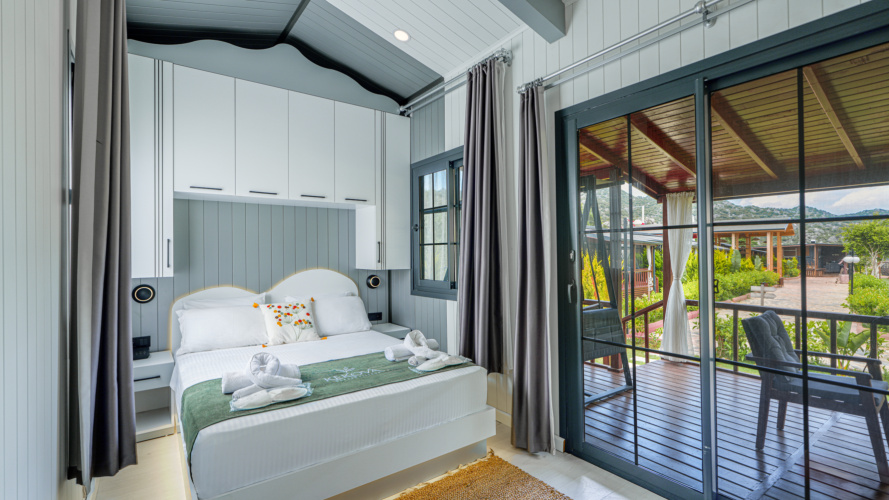 Deluxe Double room with balcony and with garden view