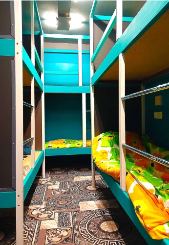 Bed in Dorm (female dorm) with courtyard view