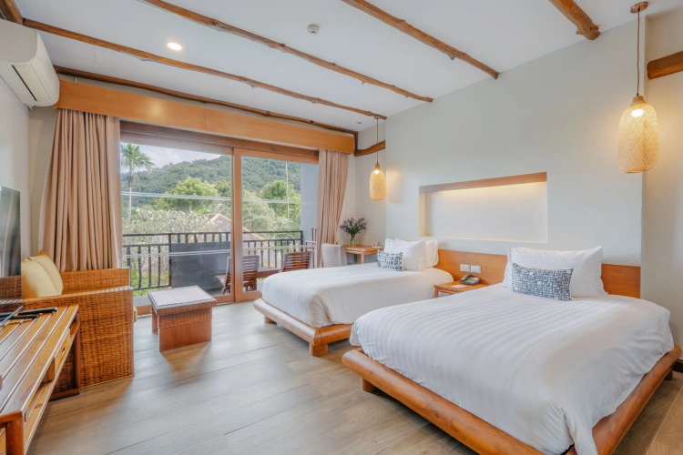 Deluxe Double room with balcony and with pool view