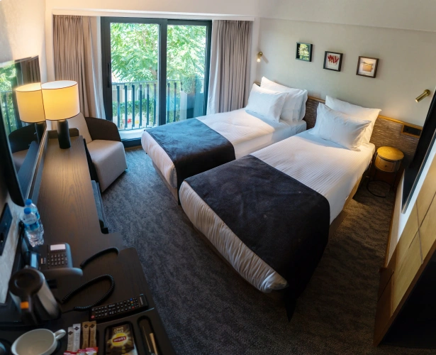 Twin room with city view