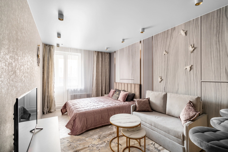 Фотография номера квартиры Апартаменты Globalstay Новая Студия с Дизайнерским Ремонтом ЖК Авиатор 15 Мин Пешком до Метро Девяткино