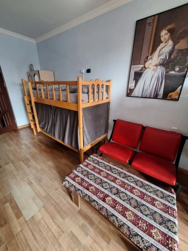 Bed in Dorm with balcony and with view