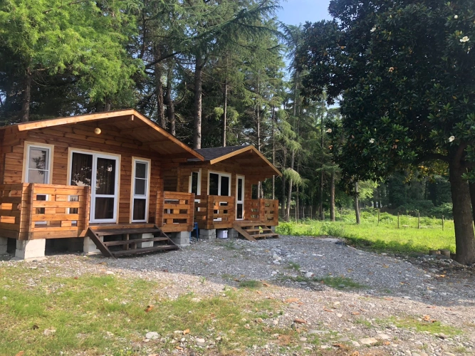 Cottage with balcony and with view