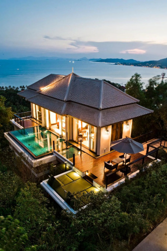 Horizon Hillcrest Double Pool Villa with balcony and with sea view