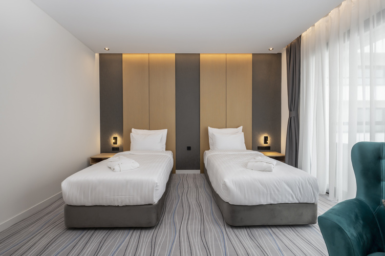 Standard Twin room with balcony and with sea view