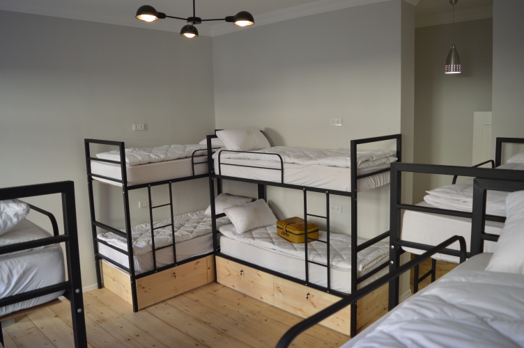 Bed in Dorm with balcony