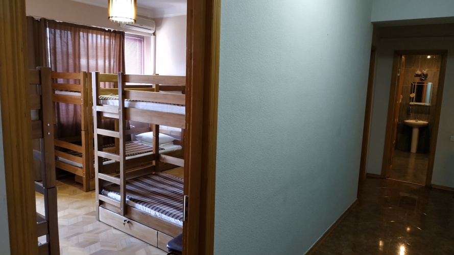 Bed in Dorm (female dorm) with balcony and with view