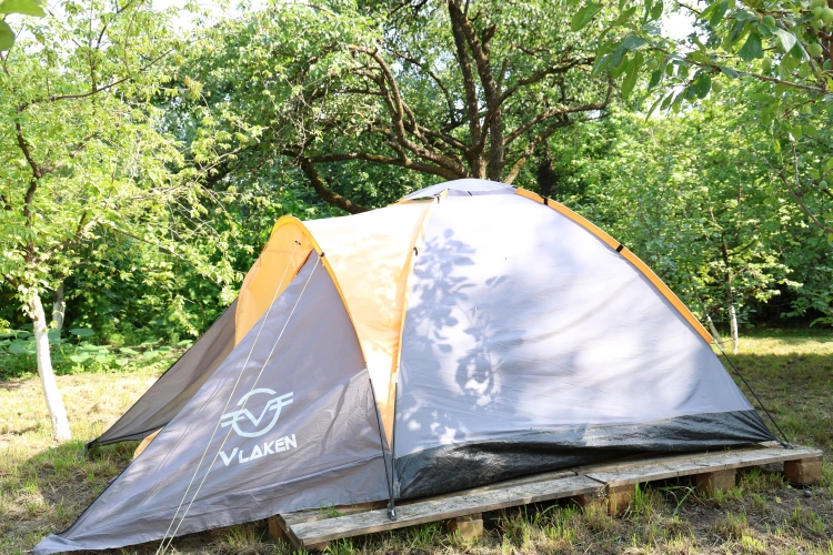 Tent with mountain view
