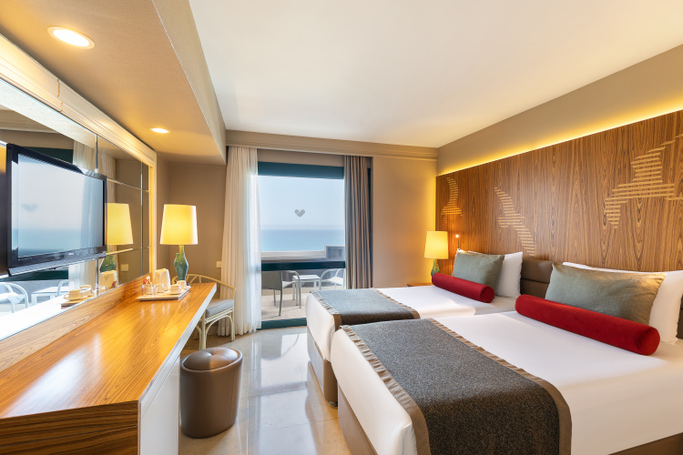 Standard Twin room with balcony and with sea view