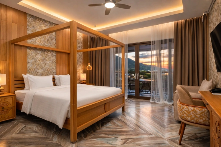 Deluxe Double room with balcony and with garden view