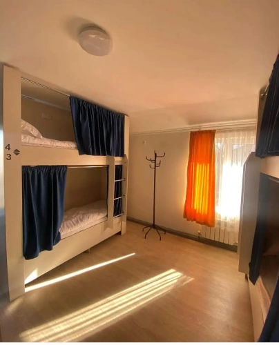 Bed in Dorm (female dorm) with courtyard view