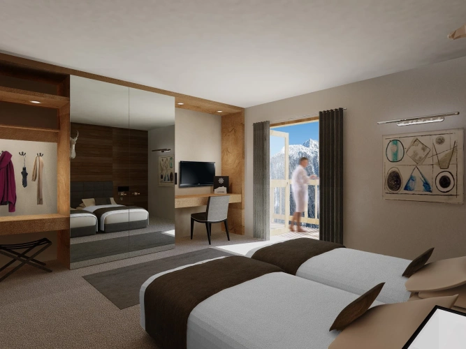 Deluxe Twin room with balcony and with view