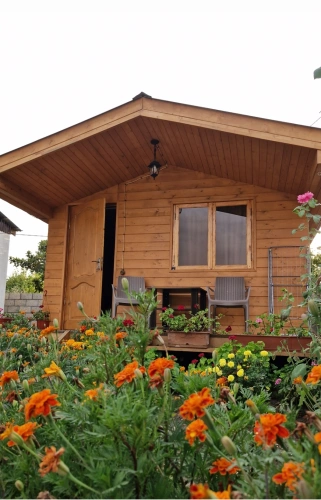 Cottage with balcony and with mountain view