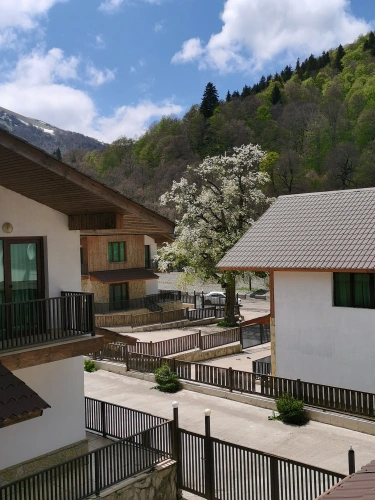 Cottage with balcony and with view