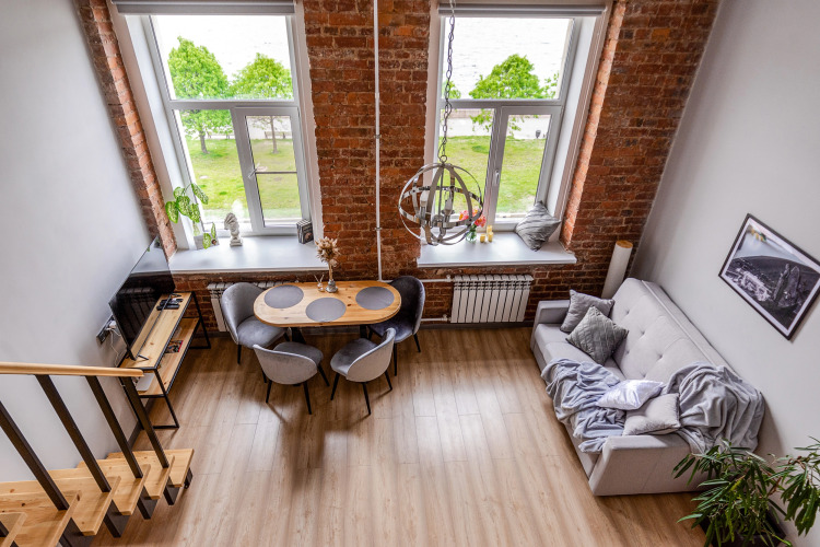 Фотография номера квартиры Апартаменты комфорт Nine View Studio с видом на Неву