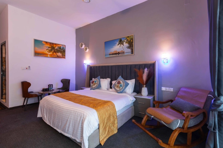 Luxury Double room with balcony and with pool view