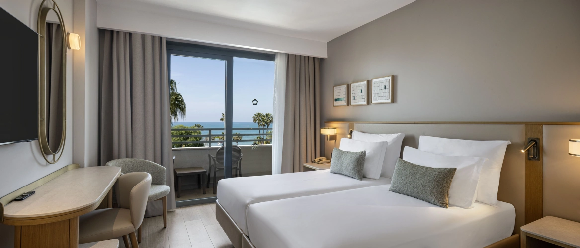Standard Twin room with balcony and with sea view