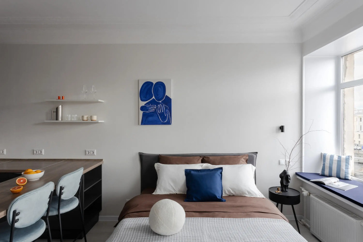 Фотография номера квартиры Апартаменты 1912 Студия с Изразцовой Печью и Шикарным Видом на Фонтанку