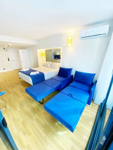 Quadruple Family room with balcony and with partial sea view