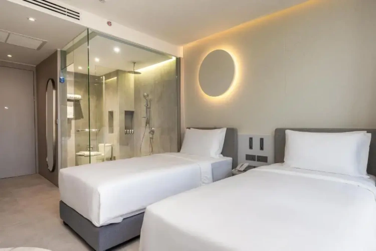 Aurora Deluxe Twin room with city view