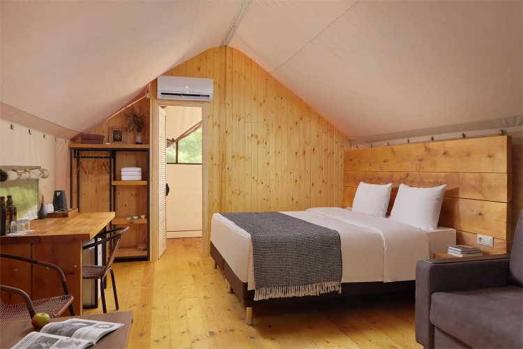Tent with balcony and with view