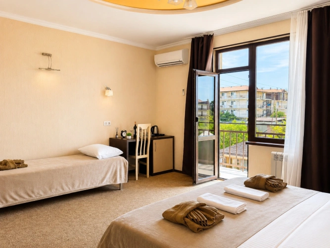 Standard Triple room with balcony and with view