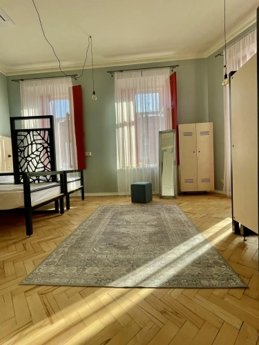 Bed in Dorm (male dorm) with balcony
