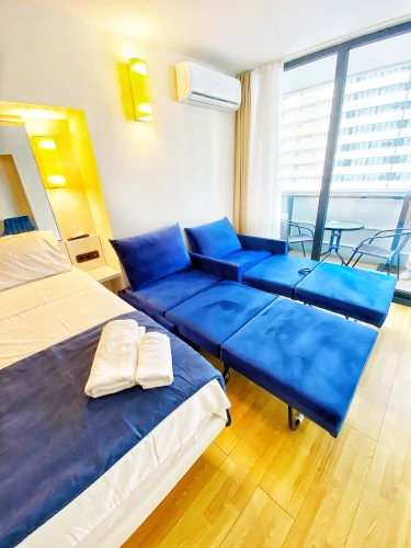Quadruple Studio with balcony and with partial sea view